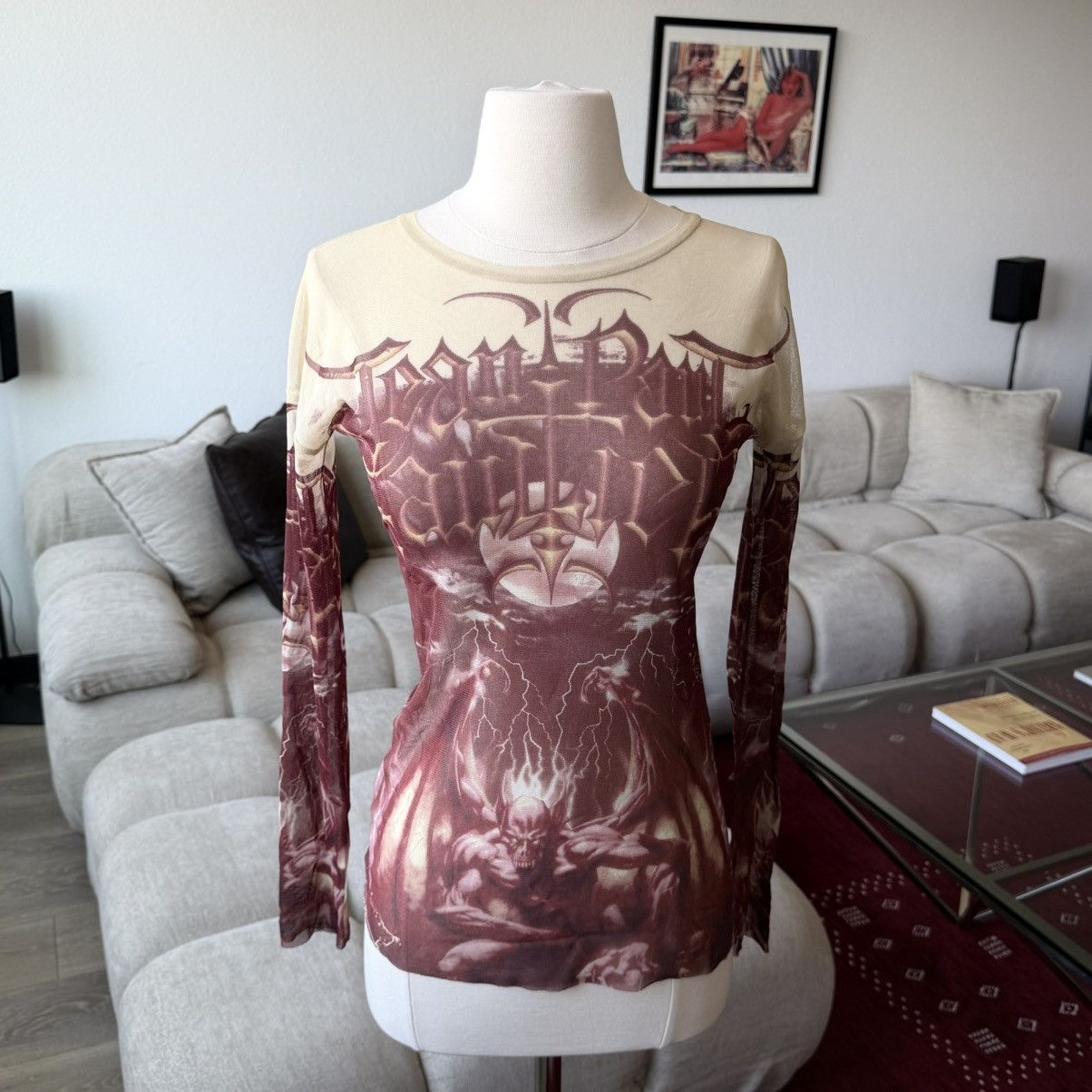 Jean Paul Gaultier Ss2001 Powernet Gargoyle Devil Longsleeve